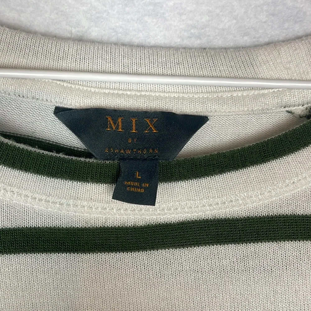 Mix by 41 Hawthorn green and white stripe sweater